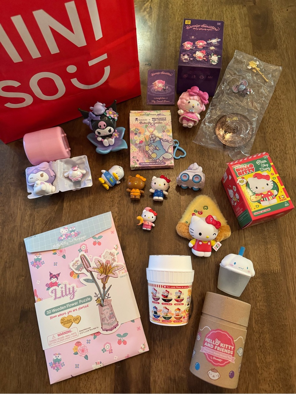 Hello Kitty Sanrio Blind Box Item Lot - Figures, Puzzle, Key Chain, Squish Toys